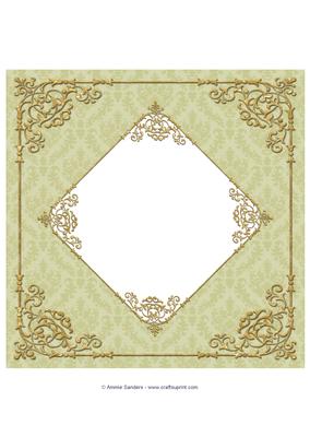 Fancy Frame 8x8 Blank Card Front - Subtle Shade