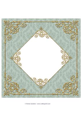 Fancy Frame 8x8 Blank Card Front - Subtle Shade