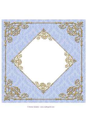 Fancy Frame 8x8 Blank Card Front - Subtle Shade