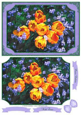 Beautiful Tulips Watercolour Quick Card