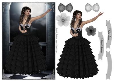 Belle of the Ball A5 Card Front , Topper & Embellishments