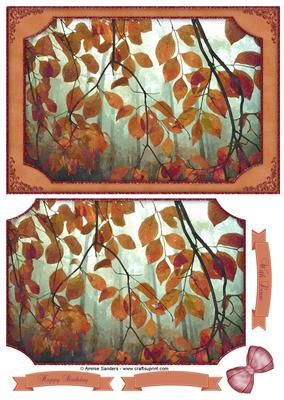 Autumn Leaves Watercolour Quick Card