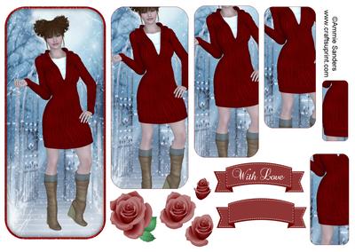 Winter Fashion Pyramid , Sentiments & Embellishments