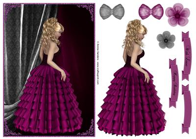 Belle of the Ball A5 Card Front , Topper & Embellishments