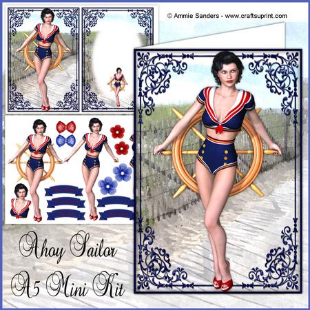 Ahoy Sailor Vintage Pin-up Beauty Decoupage Mini Kit