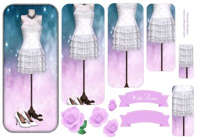 Beautiful White Lace Dress Fashion Pyramid Topper