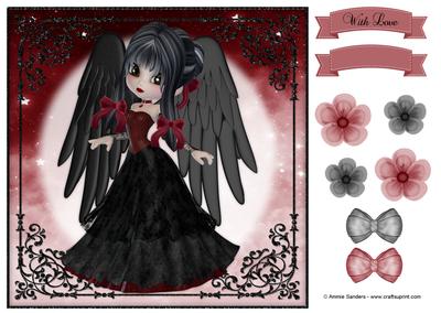 Gothic Angel 8x8 Topper & Embellishments
