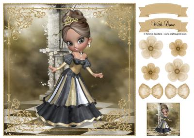 Off to the Ball Princess 8x8 Topper & Embellishments