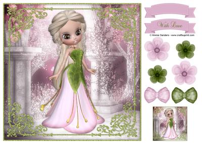 Sweet Petal Princess 8x8 Topper & Embellishments