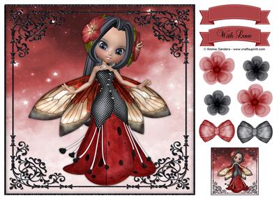Sweet Flower Fairy 8x8 Topper & Embellishments