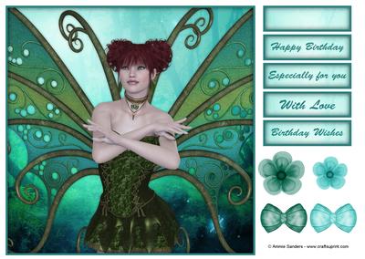 Beautiful Woodland Fairy 8x8 Topper & Embellishments