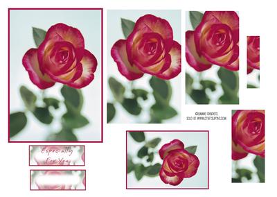Pretty Rose Pyramid Topper, Sentiments & Tag