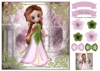Sweet Petal Princess 8x8 Topper & Embellishments