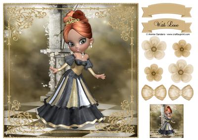 Off to the Ball Princess 8x8 Topper & Embellishments