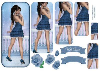 Beauty in Blue Pyramid , Sentiments & Embellishments