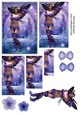 Butterfly Fairy Decoupage, Topper & Embellishments