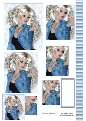Beautiful Lady in Denim Pyramid