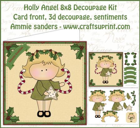 Holly Angel 3D Decoupage Christmas Mini Kit