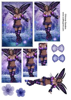 Butterfly Fairy Decoupage, Topper & Embellishments