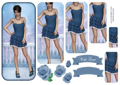 Beauty in Blue Pyramid , Sentiments & Embellishments