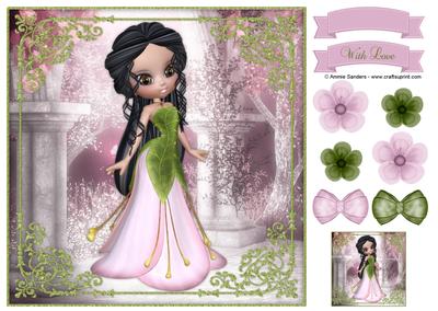 Sweet Petal Princess 8x8 Topper & Embellishments