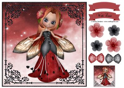 Sweet Flower Fairy 8x8 Topper & Embellishments