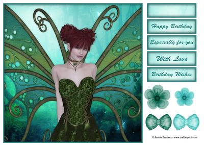 Beautiful Woodland Fairy 8x8 Topper & Embellishments
