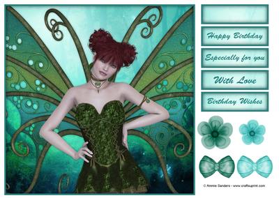 Beautiful Woodland Fairy 8x8 Topper & Embellishments