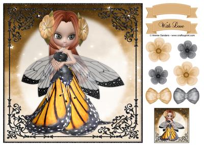 Sweet Flower Fairy 8x8 Topper & Embellishments