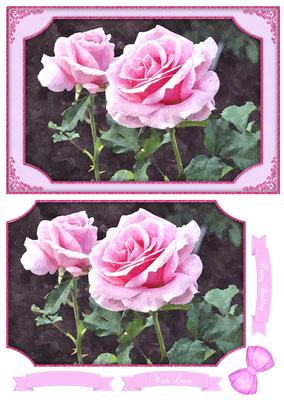 Beautiful Pink Rose Watercolour Quick Card