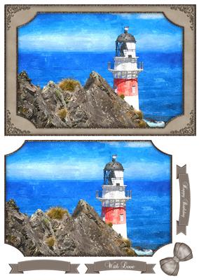 Light House Watercolour Quick Card