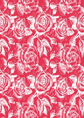 Vintage Rose A4 Backing Paper - Bright Shade