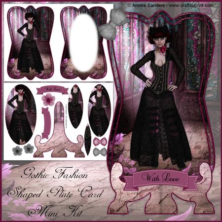 Gothic Fashion Shaped Plate Card Mini Kit