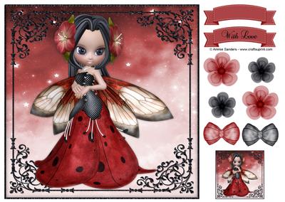 Sweet Flower Fairy 8x8 Topper & Embellishments