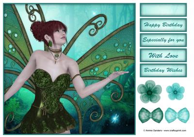 Beautiful Woodland Fairy 8x8 Topper & Embellishments