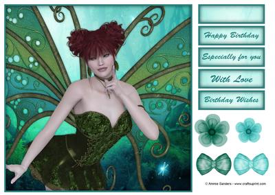 Beautiful Woodland Fairy 8x8 Topper & Embellishments