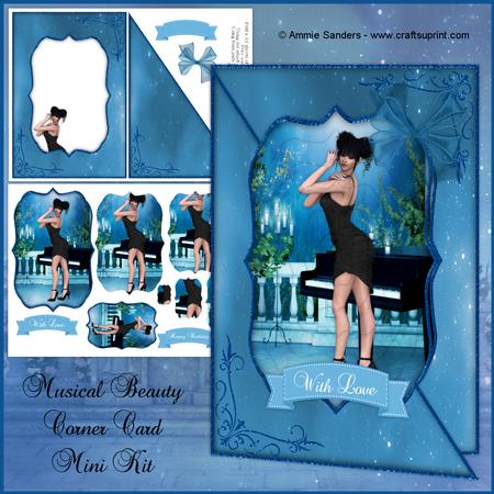 Musical Beauty A5 Corner Card & Decoupage Mini Kit