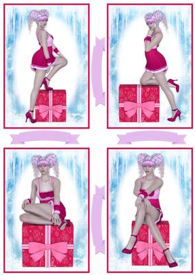 Sexy Christmas Lady Toppers & Sentiments Plaques