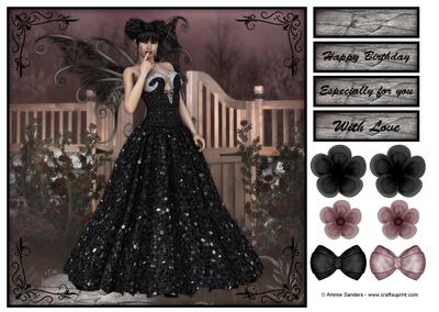 Beautiful Dark Fairy 8x8 Topper & Embellishments
