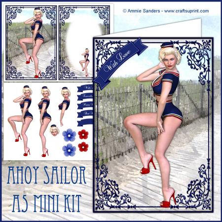 Ahoy Sailor Vintage Pin-up Beauty Decoupage Mini Kit