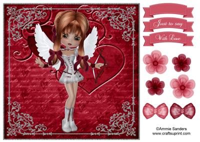 Cutie Cupid 8x8 Topper & Embellishments