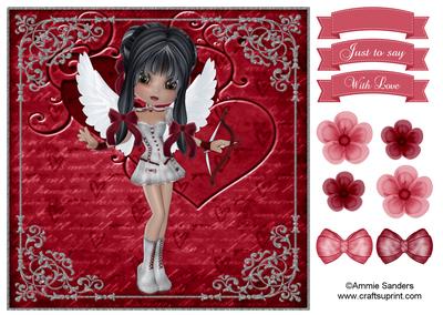 Cutie Cupid 8x8 Topper & Embellishments