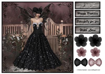 Beautiful Dark Fairy 8x8 Topper & Embellishments
