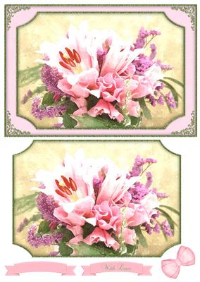 Pretty Floral Bouquet Watercolour Quick Card
