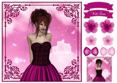 Beauty in Pink 8x8 Topper & Embellishments