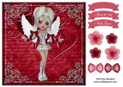 Cutie Cupid 8x8 Topper & Embellishments
