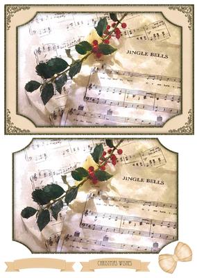 Christmas Music & Holly Watercolour Quick Card