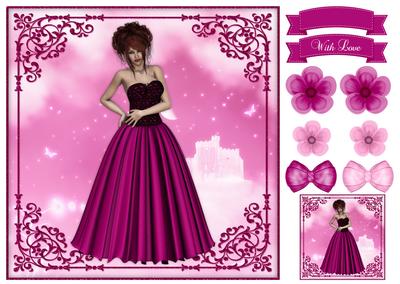Beauty in Pink 8x8 Topper & Embellishments