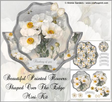 Vintage Painted Flowers Shaped Over the Edge Mini Kit
