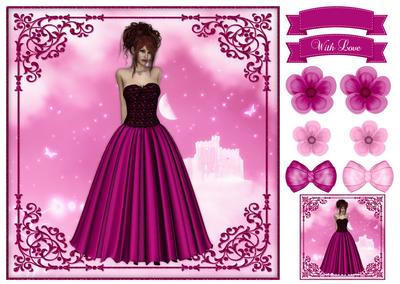 Beauty in Pink 8x8 Topper & Embellishments